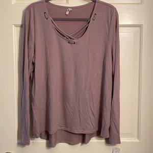 Mudd Long Sleeve Top, Mauve Color, XL, NWT